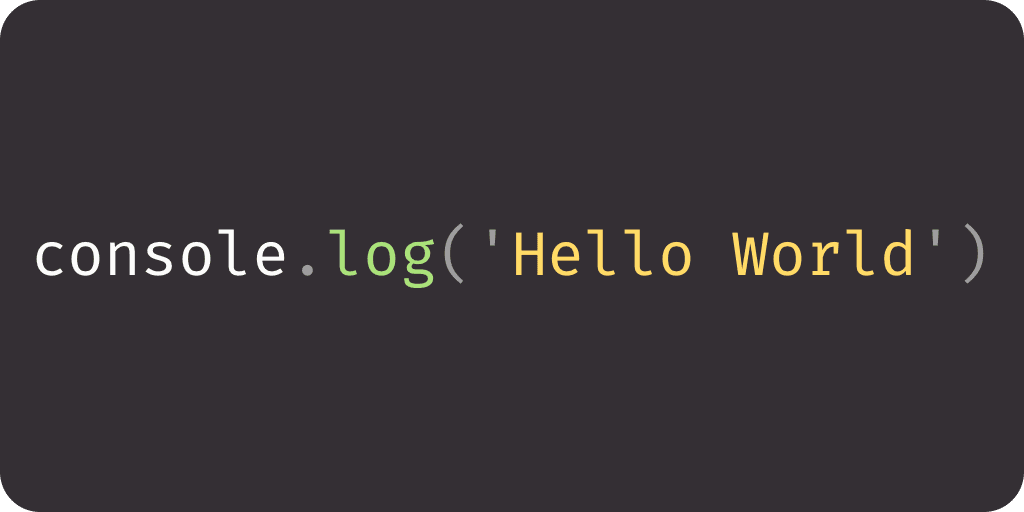 Classic hello world in JavaScript